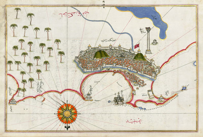 Piri Reis map of the City of Alexandria